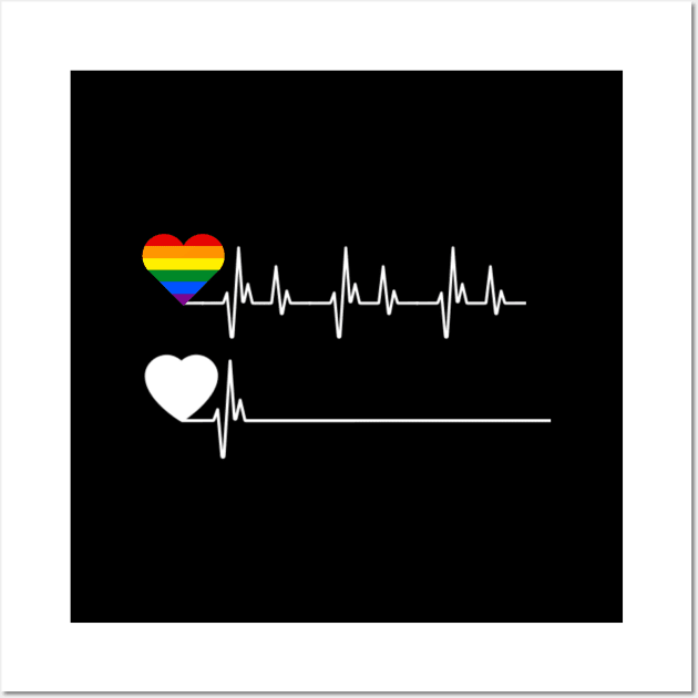 LGBT Heartbeat , Heartbeat lgbt , LGBT heartbeat LGBT rainbow heartbeat gay and lesbian pride , LBGT Gift Heartbeat Pride Wall Art by hijazim681